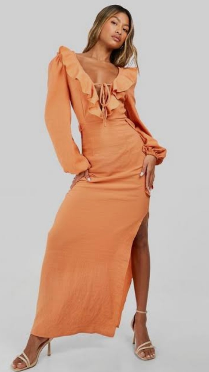 پیراهن مجلسی بلند زنانه برند بوهو کاملا خاص و اورجینال جنس حریر