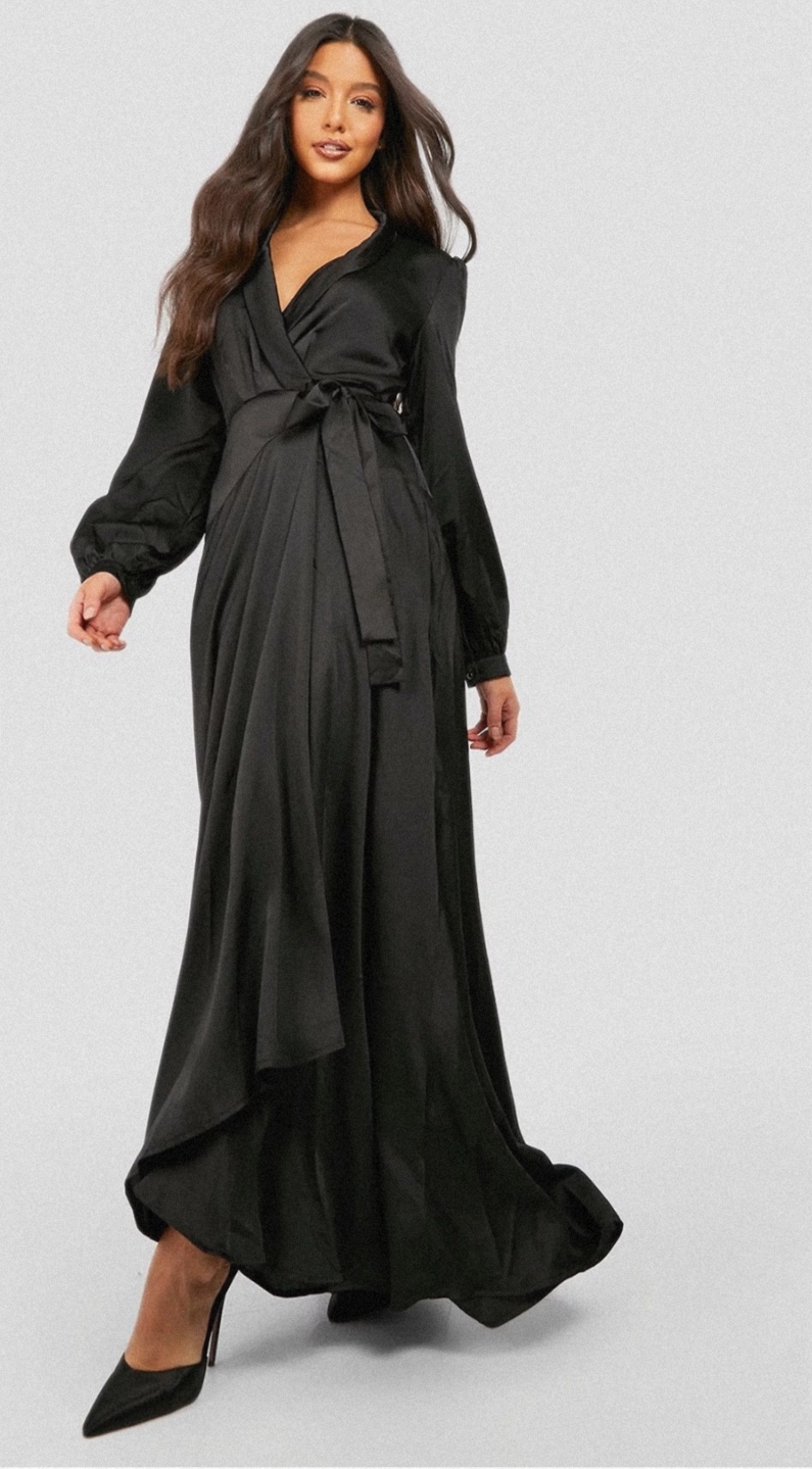 پیراهن مجلسی زنانه برند بوهو کاملا اورجینال جنس پارچه حریر گرم بالا