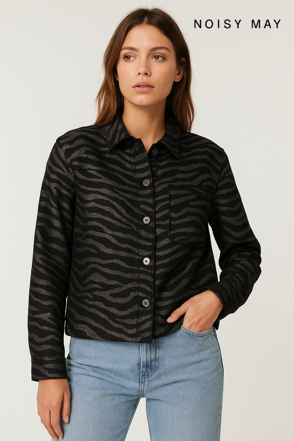 کت زنانه طرح زیبرا مشکی نقره‌ای کت براق مجلسی و اسپرت زنانه