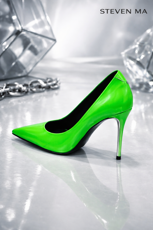 کفش مجلسی زنانه سبز نئونی ژورنالی