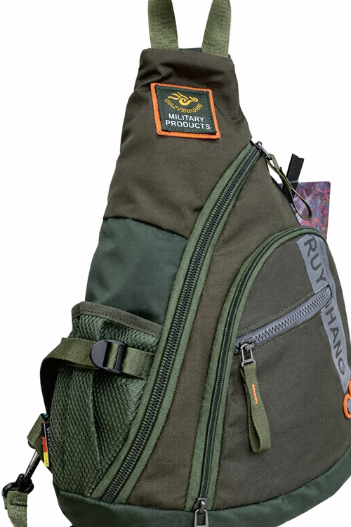 کیف دوشی مردانه اسلینگ مدل RUYHANG رنگ سبز ارتشی