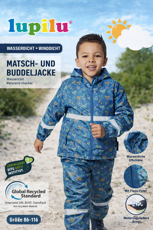 کت بچگانه ضدآب Lupilu مناسب هوای بارانی