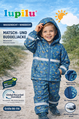 کت بچگانه ضدآب و ضدباد Lupilu مناسب هوای بارانی و سرد