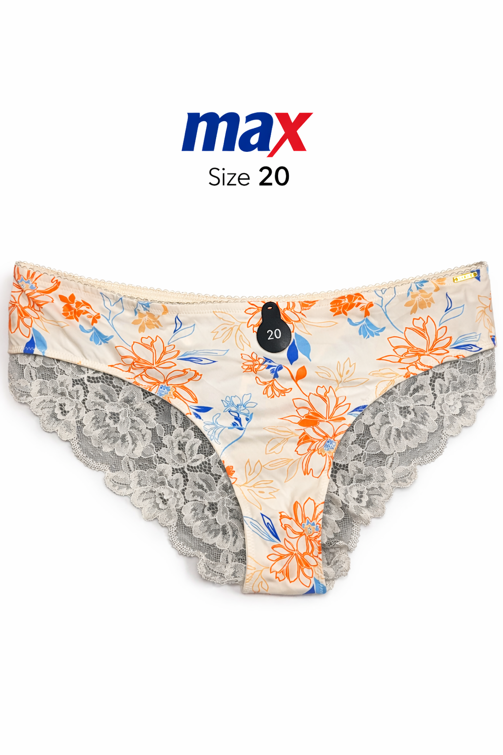 شورت زنانه مکس MAX سایز 20  گیاهی نخی با تور ظریف، راحت و باکیفیت