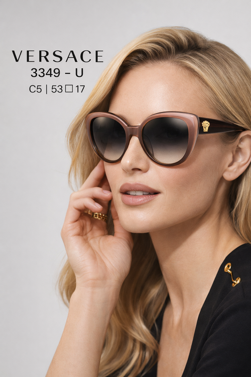 عینک آفتابی ورساچه مدل 3349-U C5 قهوه ای سایز 53-17