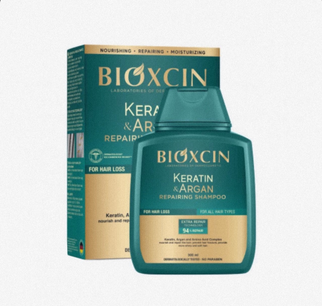 شامپو ضد ریزش مو بیوکسین مدل Keratin & Argan حجم 300 میلی لیتر