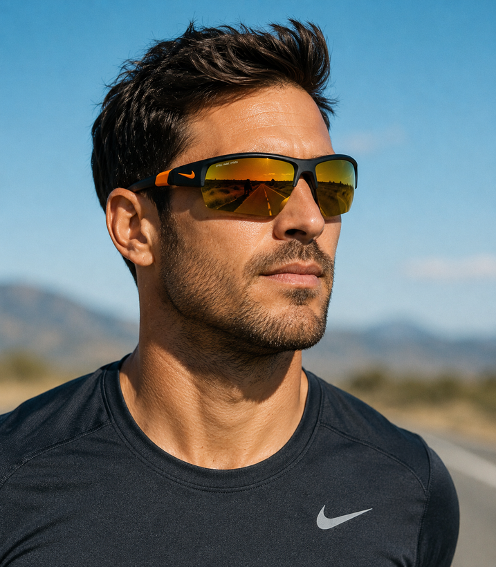 عینک ورزشی نایک Max Optics مشکی زرد ولت با لنز نقرهای