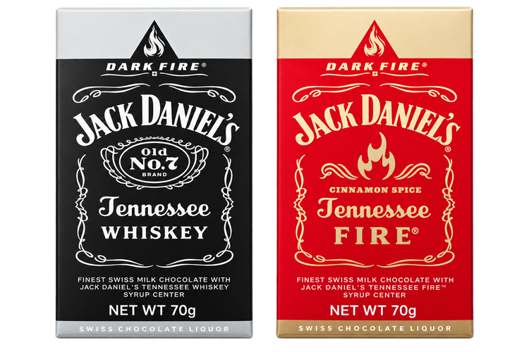 شکلات جک دنیلز دارک فایر ۷۰ گرم مدل Tennessee Whiskey و Tennessee Fire