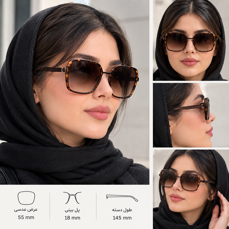 عینک آفتابی زنانه ic berlin آیس برلین روی صورت