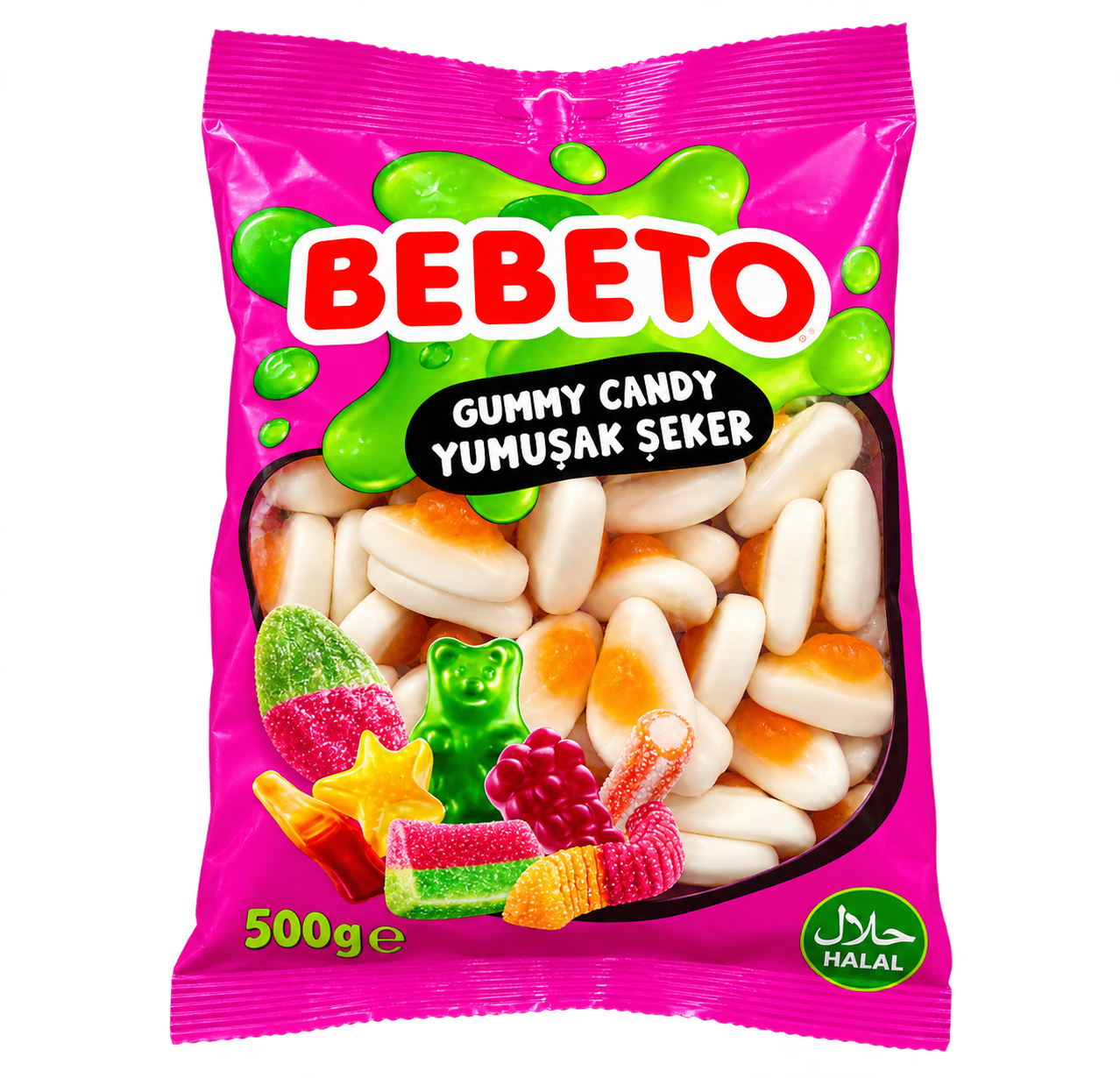 پاستیل ببتو BEBETO مدل میوه‌ای ۵۰۰ گرم | پاستیل نرم و ژله‌ای اصل ترکیه