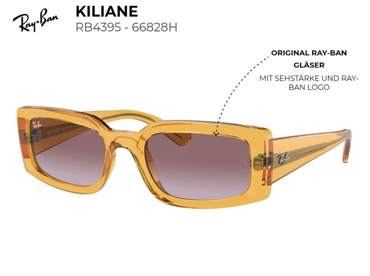 عینک آفتابی Ray-Ban RB4395F اورجینال با فریم مستطیلی مدرن