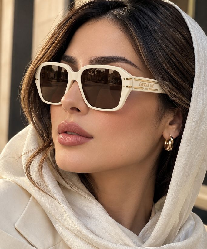 عینک آفتابی Dior Signature O مدل دیور کرم با عدسی قهوهای